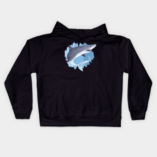 Shark Power Swoosh - Cool Design Kids Hoodie